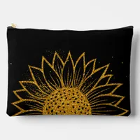 Glitter Sunflower Mother's Day Monogrammed  Accessory Pouch