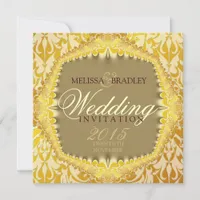 Bohemian Damask Vintage Wedding Invitations