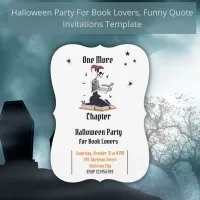 Halloween Skeleton Reading Book Lovers Party  Invitation