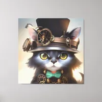 Steampunk Kitten Canvas Print