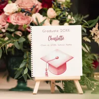 Guest book blush pink beige cream graduation party