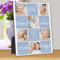 Memorial Modern Personalized Family Multi Photo Plaque