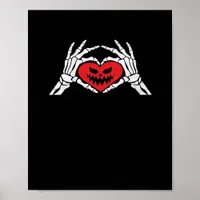 Skeleton Hands A Heart Spooky Halloween Poster
