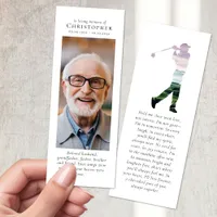 In Loving Memory Photo Golf Funeral Bookmarks