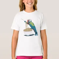 Funny Parrot Eating Ramen Noodles T-Shirt