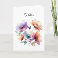 Bouquet of Watercolor Flowers Greeting Card
