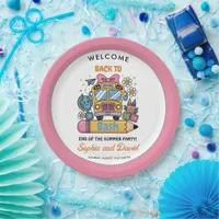 School’s Back Bash! Editable End of Summer Party  Paper Plates