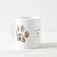 Pet Lovers Gold Paw Print Name Photo Collage Coffee Mug