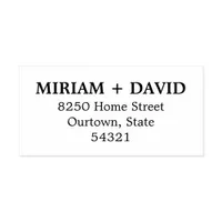 Minimalist Serif Name + 3-Line Return Address Self-inking Stamp