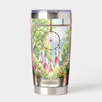 Pretty Pink Dreamcatcher and Plants Window Sill Insulated Tumbler