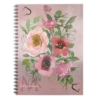 Vintage Soft Pink Floral Notebook