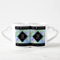 Elegant 24th Opal Wedding Anniversary Celebration Coffee Mug Set