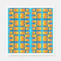 Minimalism Abstract Aqua and Bright Orange Pattern Napkins