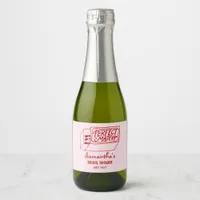 Perfect Match Hand Drawn Coquette Bridal Shower Sparkling Wine Label