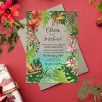 Ocean Tropical Watercolor Floral Acrylic Wedding  Invitations