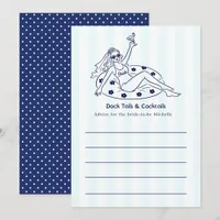 Dock Tails & Cocktails Preppy Lake Bachelorette Advice Card