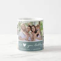 Green We Love You Daddy | 5 Photo Collage Coffee Mug