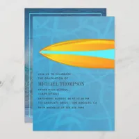 Surfer Beach themed Graduate Party Invitation