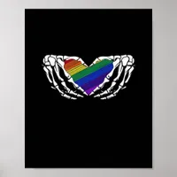 Pride Skeleton Hands Holding Heart Inclusive Poster