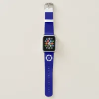 Modern Futuristic Circle SciFi Geek Monogram Blue Apple Watch Band