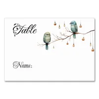 Rustic Woodland Love Birds Celebration Table Number