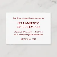 Red Spanish Minimalist Temple Sealing Invitation