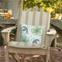 Abstract floral outdoor pillow