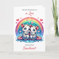 A Sweet Possum Themed Valentine's Day  Card