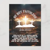 Be Not Faithless John 20:27 Bible Verse Postcard