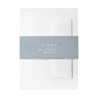 Calligraphy Wedding Dusty Blue ID771 Invitation Belly Band
