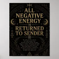 Negative Energy is Returned to Sender Pagan Spell Poster