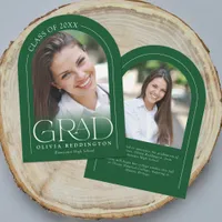 Green Modern Arch 2 Photo Graduation Announcement