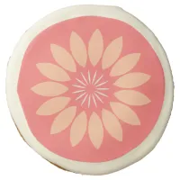 Large Stylized Peach & White Sunflower Sugar Cookie