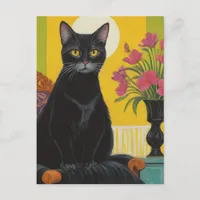 Beautiful Black Cat Postcard