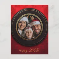 Elegant Red Happy New Year Postcard