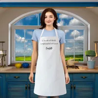 Chef script cooking skill love slogan apron