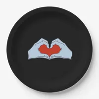Skeleton Heart Hands Classic & Basic Halloween Paper Plates