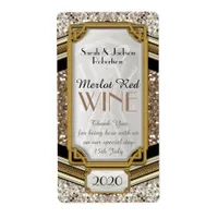 Glamour Gold Sparkler Wine Bottle Labels | 2x3.75"