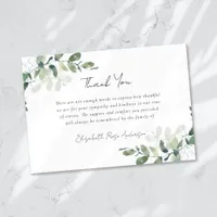 Sympathy Eucalyptus Funeral  Thank You Card