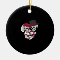 Till Death Do Us Part Skull Ceramic Ornament
