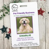 Personalized Pet Business Employee Dog Photo ID Ba Badge
