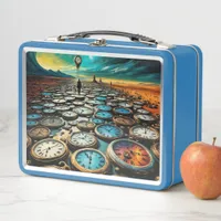 As Time Walks By AI Art Metal Lunch Box