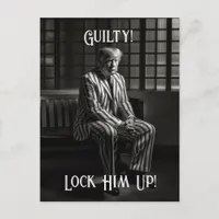 Guilty Trump in Jail Black and White Lock Him Up Postcard