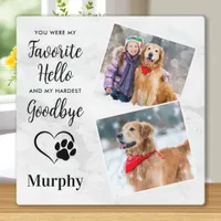 Paw Prints Personalized Pet Memorial Photo Plaque