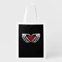 Skeleton Hands With Heart Classic Grocery Bag