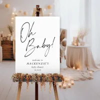 Modern Oh Baby Simple Baby Shower Welcome Foam Board