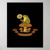 Frog of the Garden Fairycore Cottagecore Frog Poster