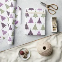 Purple Green Christmas Pattern#24 ID1009 Wrapping Paper