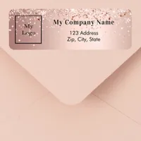 Rose gold business logo return address label