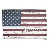 Personalized Patriotic Stars Stripes American Flag Pillow Case